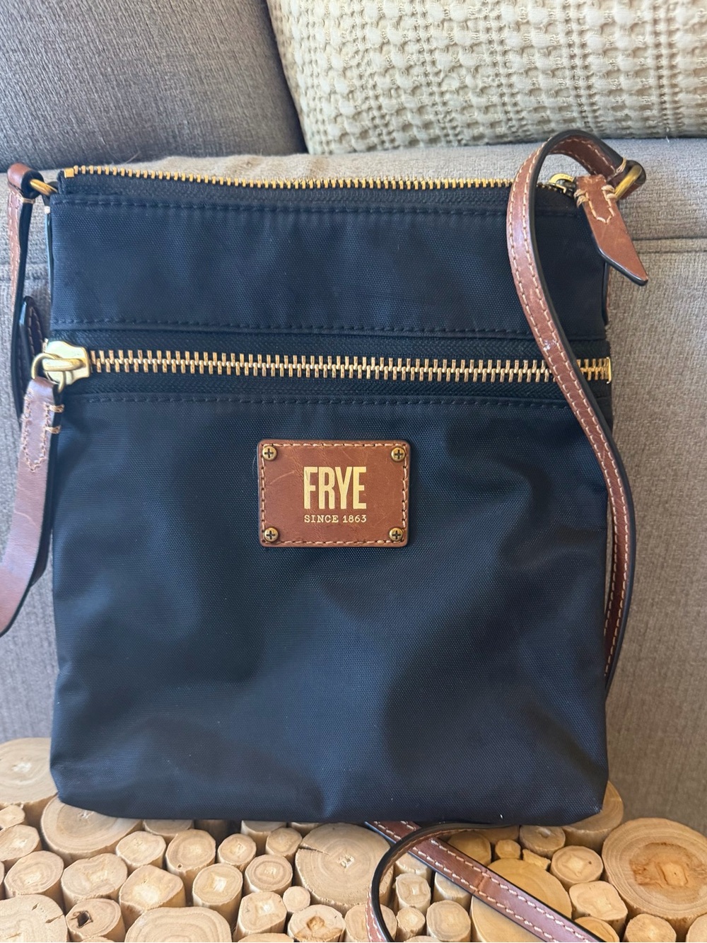Fry black nylon crossbody